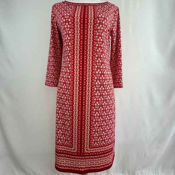 Max Studio Boho Red Floral Shift Dress – Women's Small - Picture 1 of 10